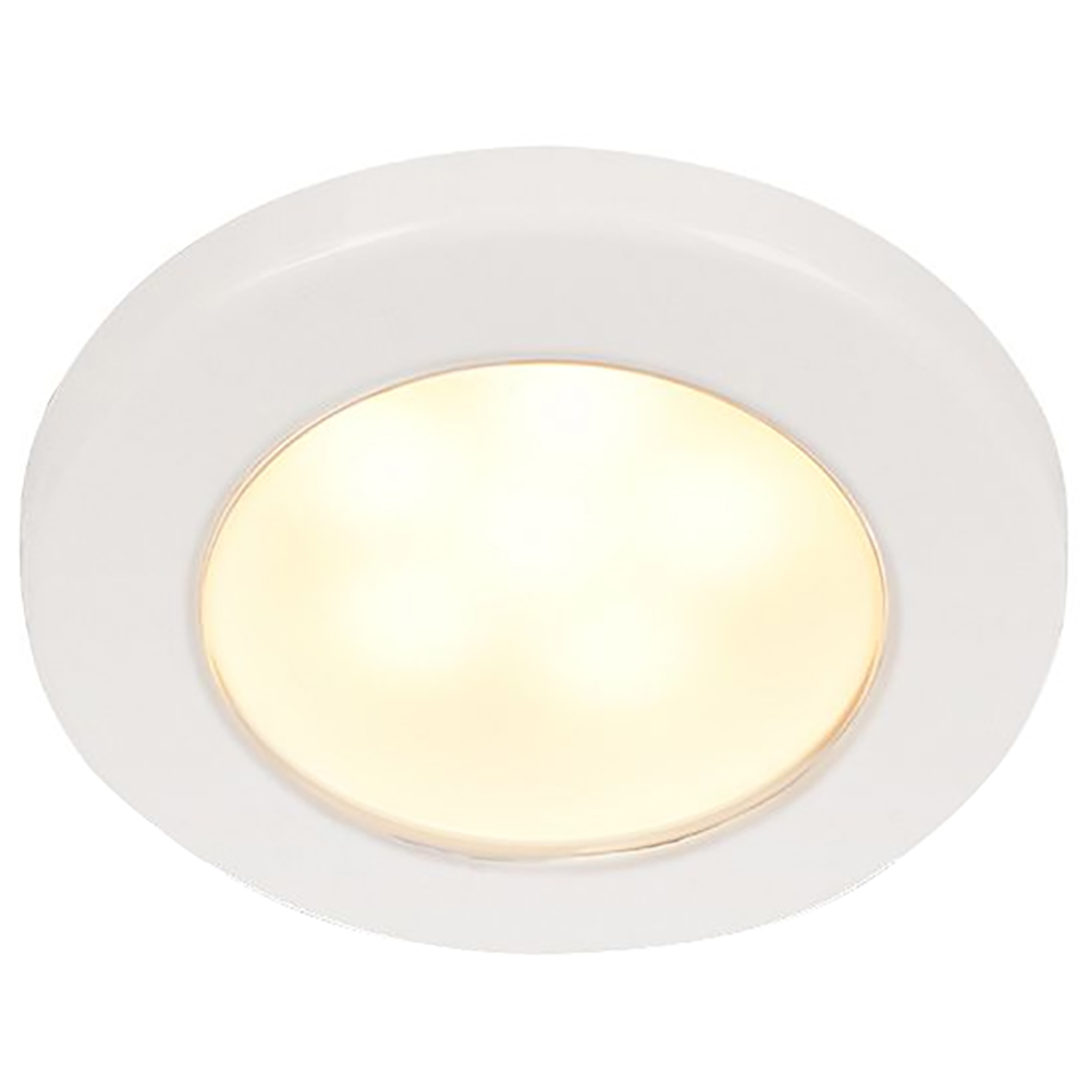 image for Hella Marine EuroLED 75 3″ Round Screw Mount Down Light – Warm White LED – White Plastic Rim – 24V