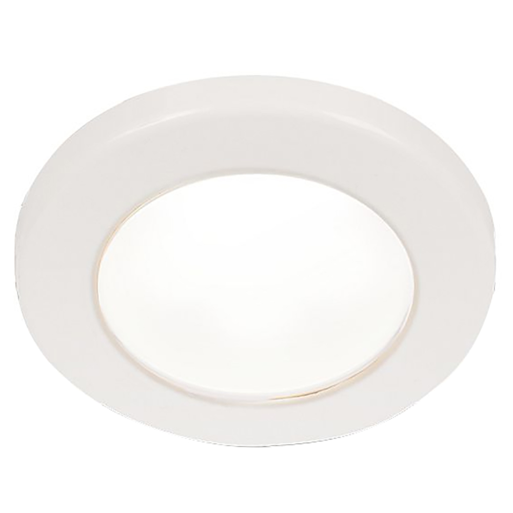 image for Hella Marine EuroLED 75 3″ Round Screw Mount Down Light – White LED – White Plastic Rim – 12V