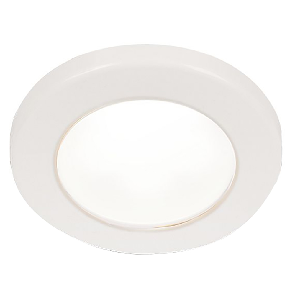 image for Hella Marine EuroLED 75 3″ Round Screw Mount Down Light – White LED – White Plastic Rim – 24V