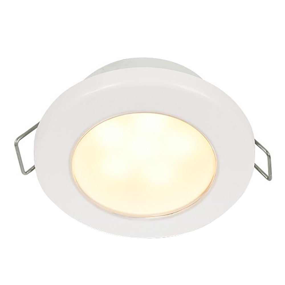 image for Hella Marine EuroLED 75 3″ Round Spring Mount Down Light – Warm White LED – White Plastic Rim – 12V