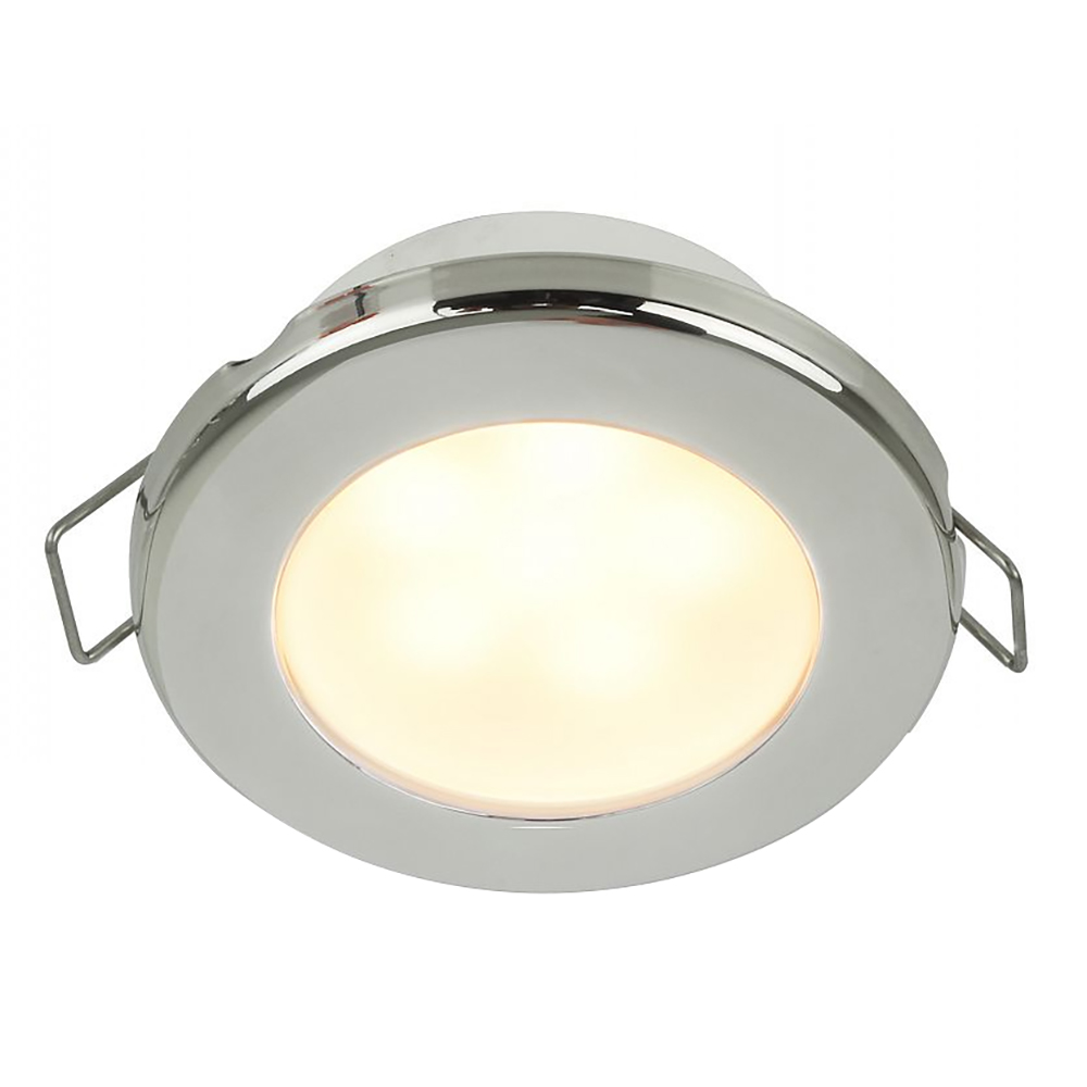 image for Hella Marine EuroLED 75 3″ Round Spring Mount Down Light – Warm White LED – Stainless Steel Rim – 12V