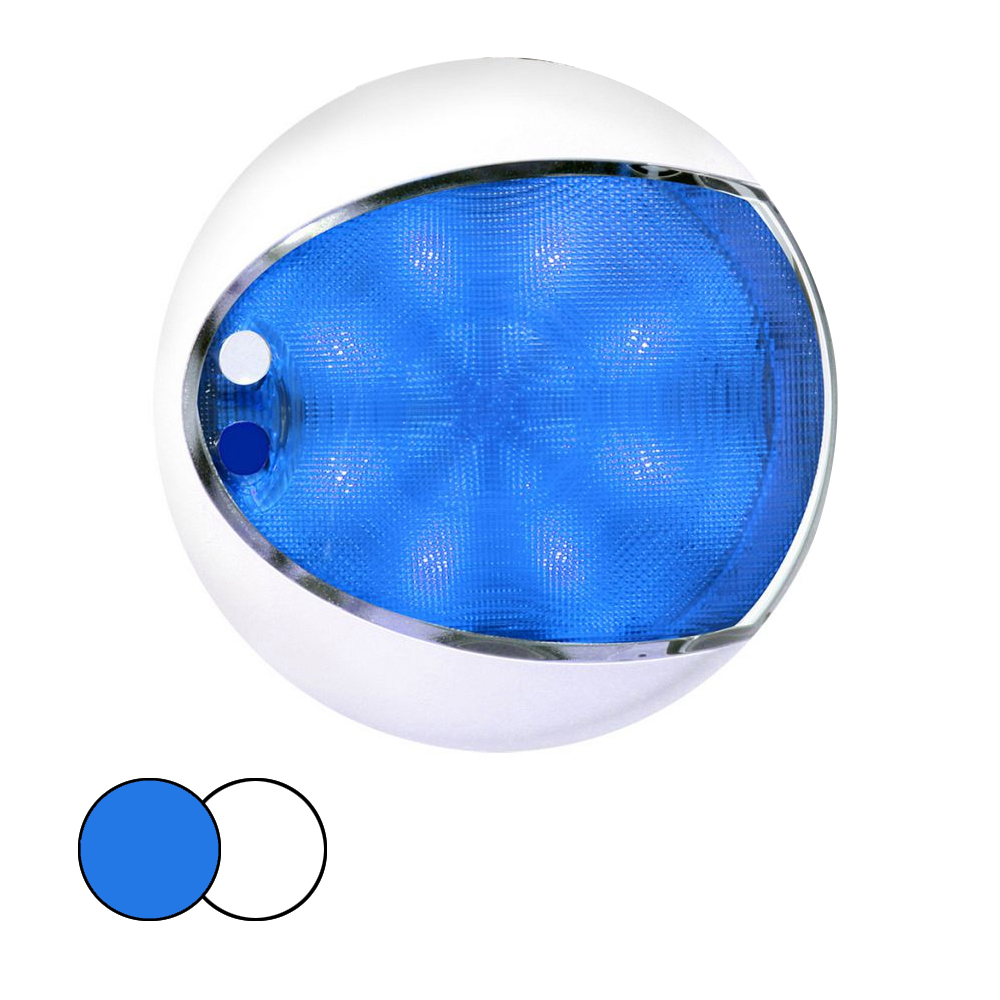 image for Hella Marine EuroLED 175 Surface Mount Touch Lamp – Blue/White LED – White Housing