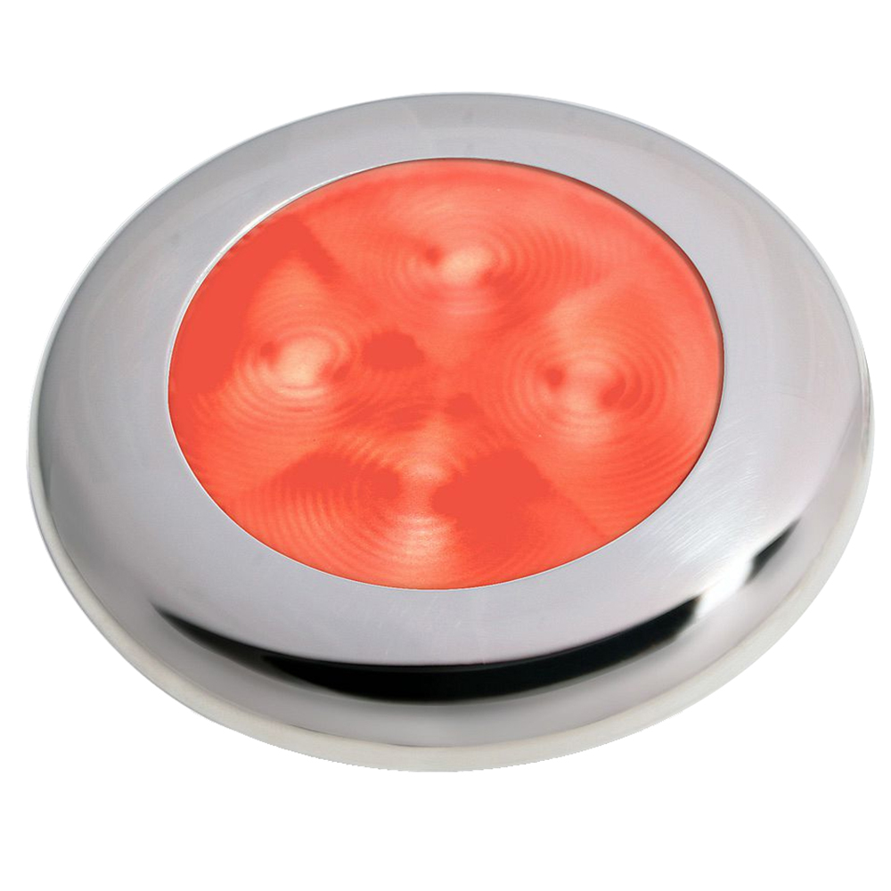 image for Hella Marine Slim Line LED ‘Enhanced Brightness’ Round Courtesy Lamp – Red LED – Stainless Steel Bezel – 12V