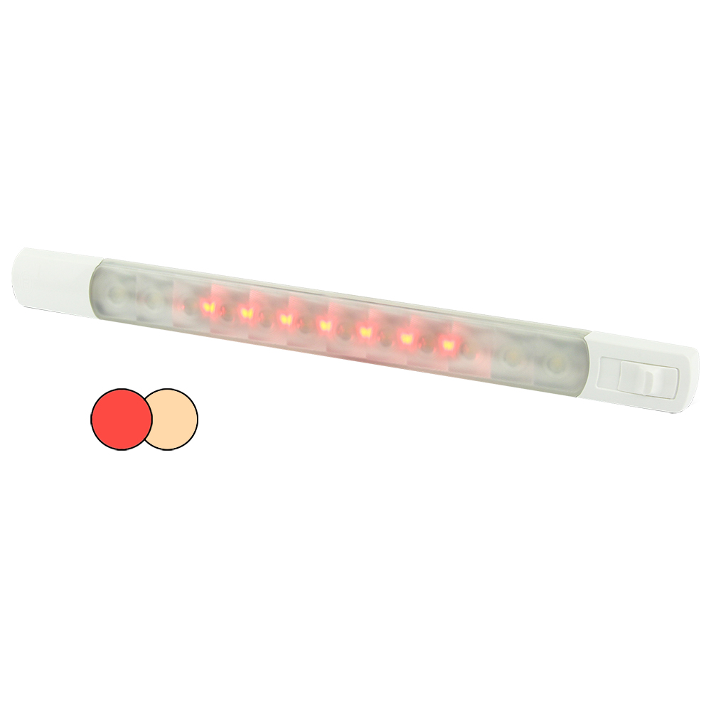image for Hella Marine Surface Strip Light w/Switch – Warm White/Red LEDs – 12V