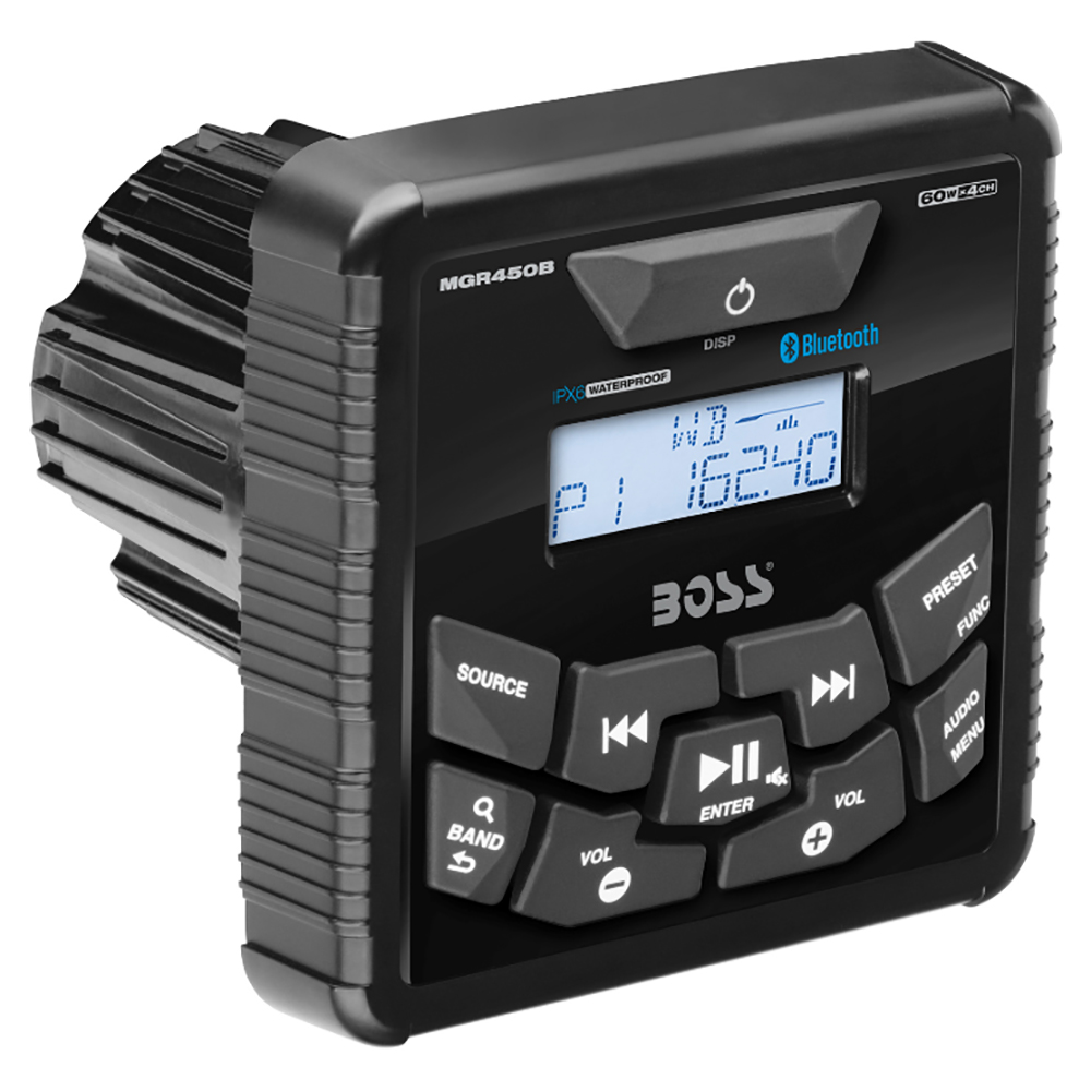 Boss Audio MGR450B In-Dash Marine Gauge Digital Media Bluetooth Audio Streaming AM/FM Receiver - MGR450B