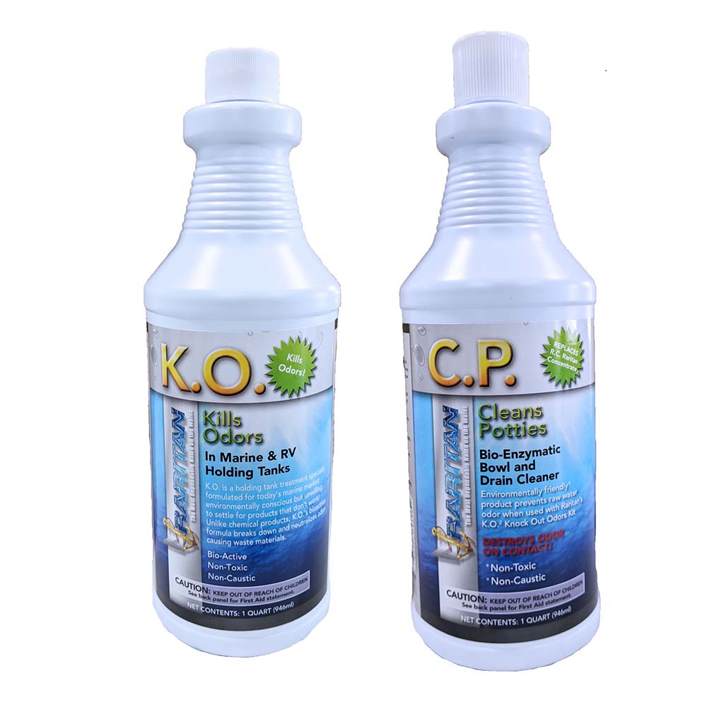 image for Raritan Potty Pack w/K.O. Kills Odors & C.P. Cleans Potties – 1 of Each – 32oz Bottles