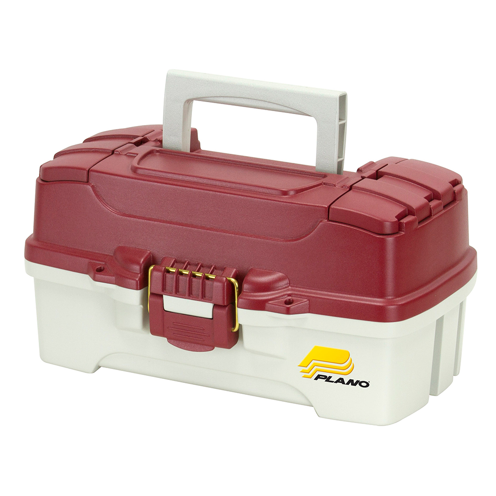image for Plano 1-Tray Tackle Box w/Duel Top Access – Red Metallic/Off White