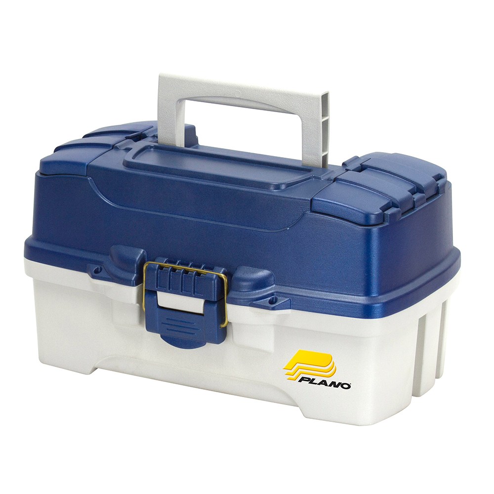 image for Plano 2-Tray Tackle Box w/Duel Top Access – Blue Metallic/Off White