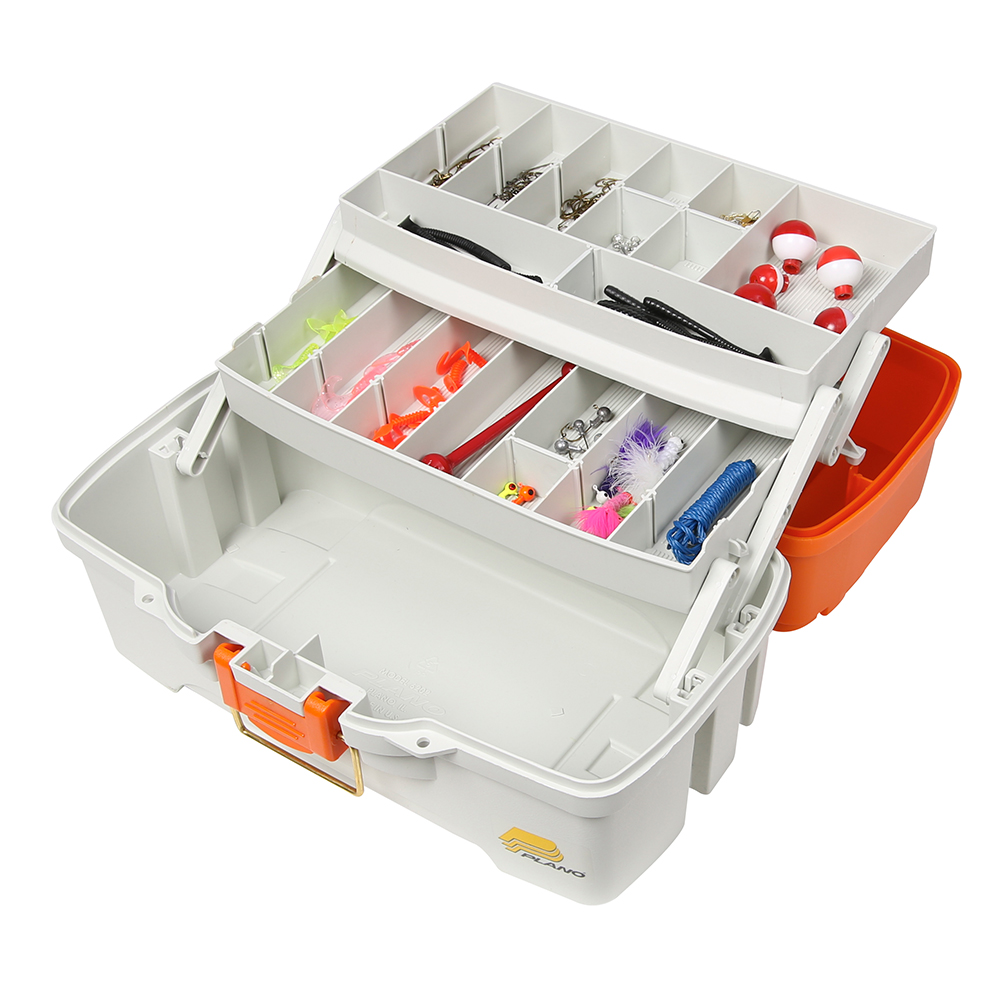 image for Plano Ready Set Fish Two-Tray Tackle Box – Orange/Tan