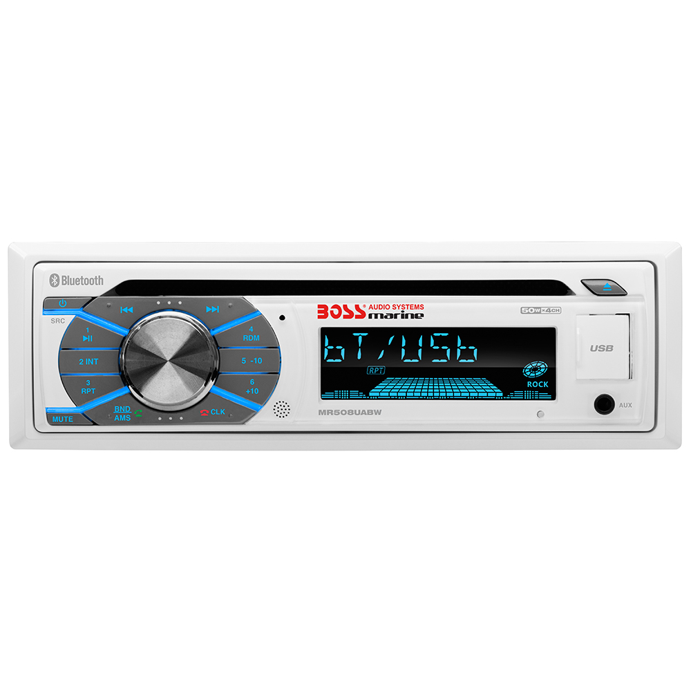 Boss Audio MR508UABW Single-DIN CD/USB/SD/MP3/WMA/AM/FM Receiver w/Bluetooth - MR508UABW