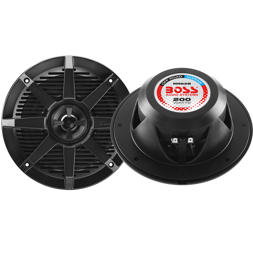 Boss Audio MR62B 6.5&quot; 2-Way 200W Marine Full Range Speaker - Black - Pair CD-67761
