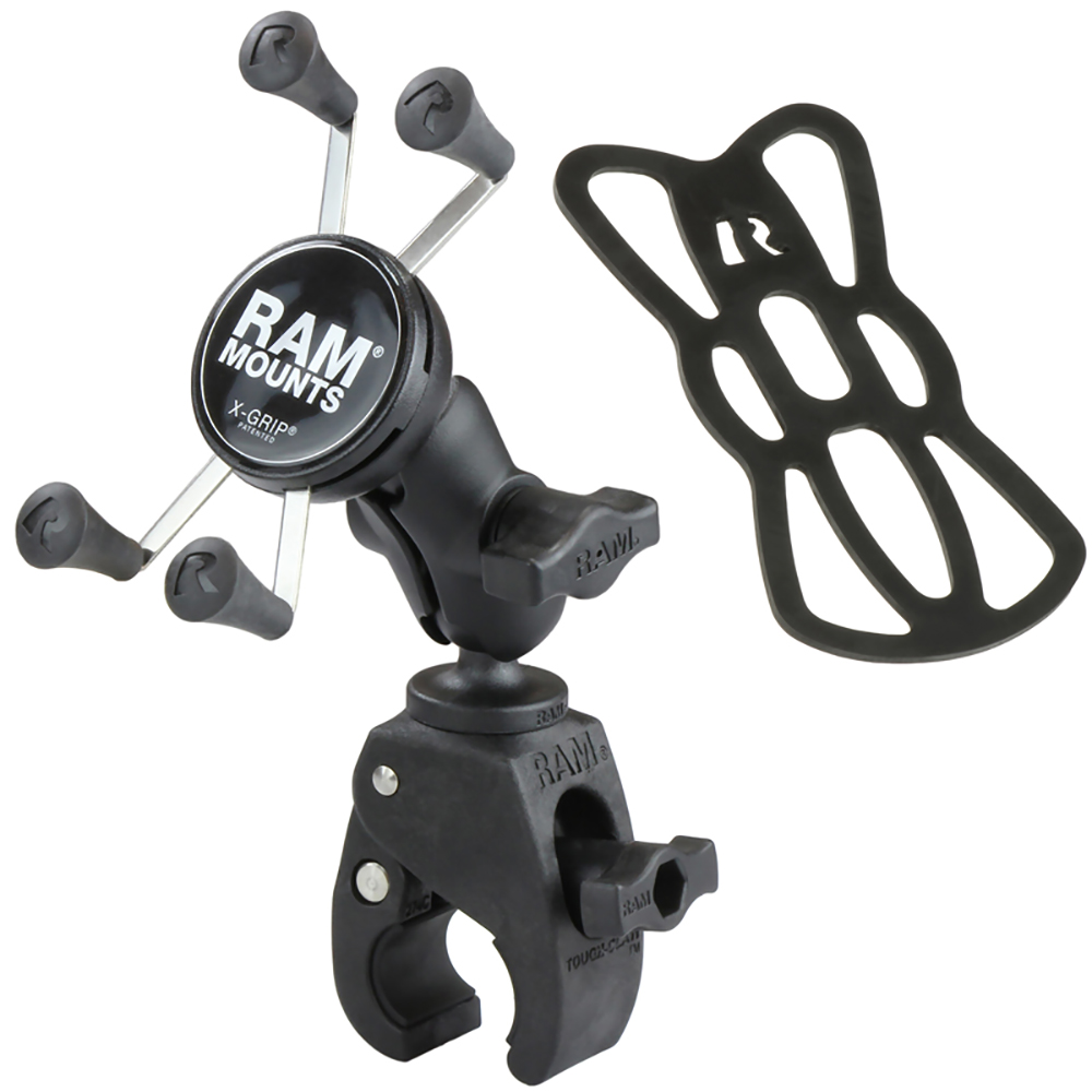 image for RAM Mount Small Tough-Claw™ Base w/Short Double Socket Arm and Universal X-Grip® Cell/iPhone Cradle