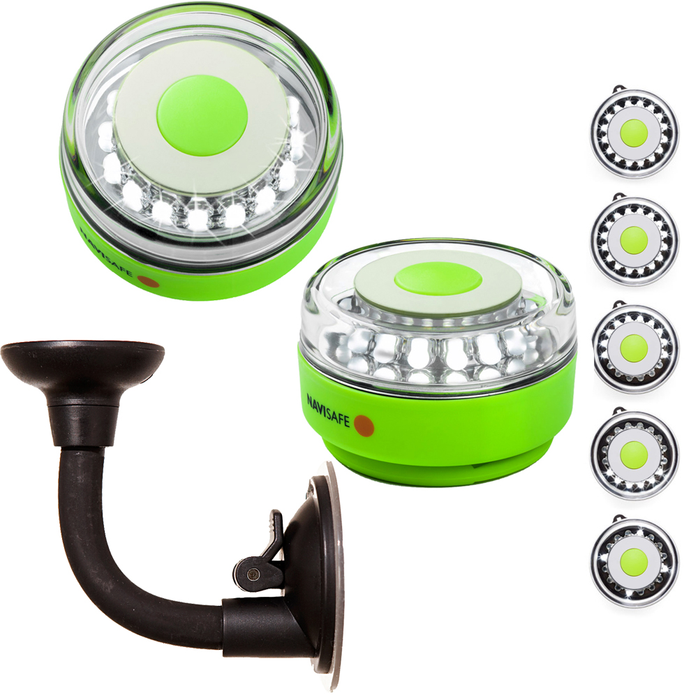 image for Navisafe Portable Navilight 360° 2NM Rescue – Glow In The Dark – Green w/Bendable Suction Cup Mount