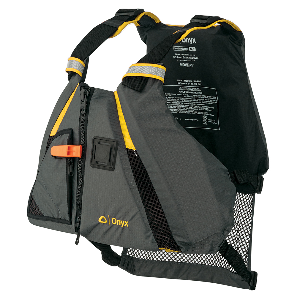 image for Onyx MoveVent Dynamic Paddle Sports Vest – Yellow/Grey – XS/SM