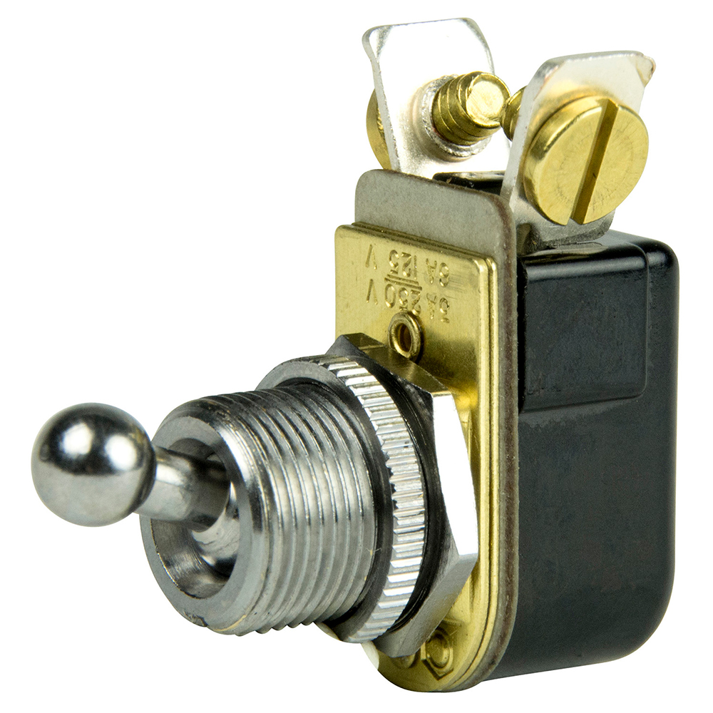 BEP SPST Chrome Plated Toggle Switch - 3/8&quot; Ball Handle - OFF/ON CD-68662