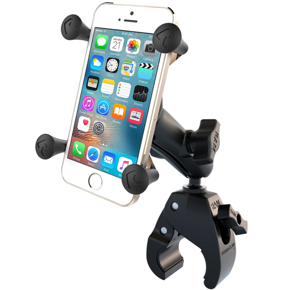 image for RAM Mount Small Tough-Claw™ Base w/Double Socket Arm & Universal X-Grip® Cell/iPhone Cradle