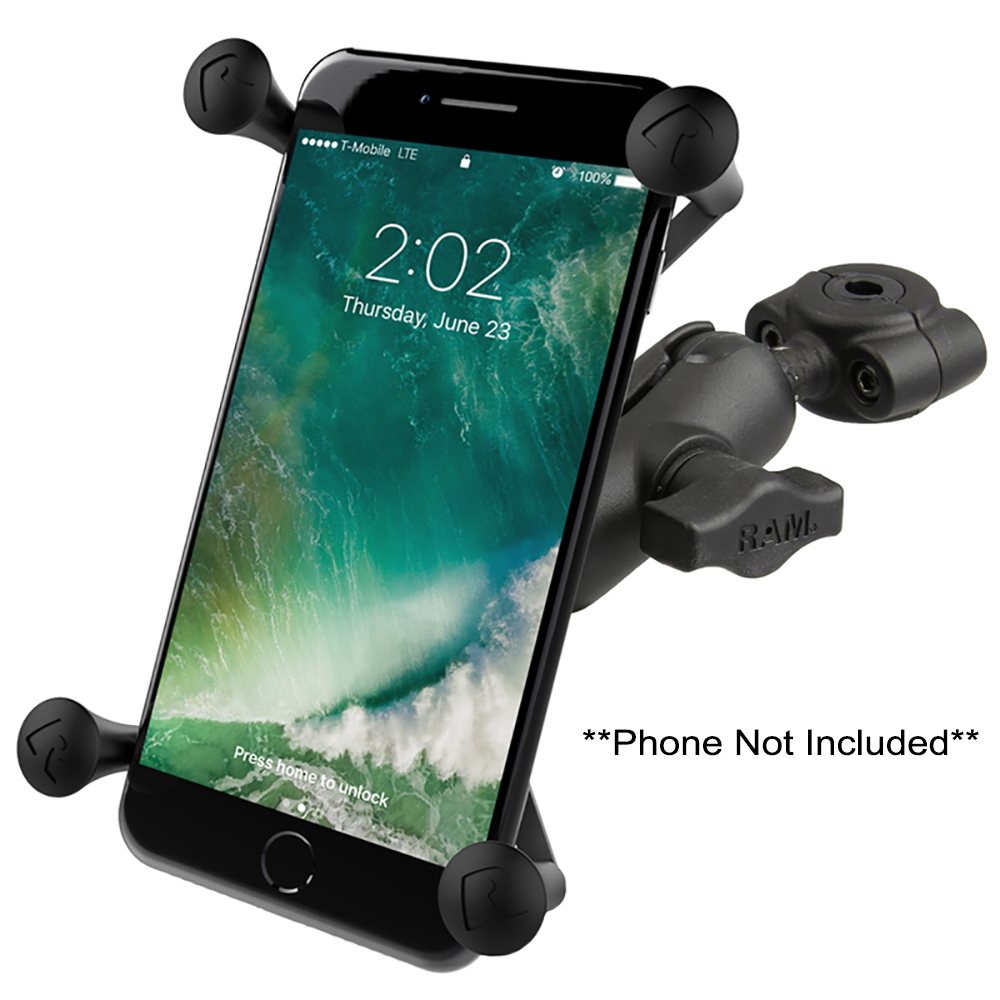 image for RAM Mount RAM® Torque™ 3/8″ – 5/8″ Diameter Mini Rail Base with 1″ Ball, Short Arm and X-Grip® for Larger Phones