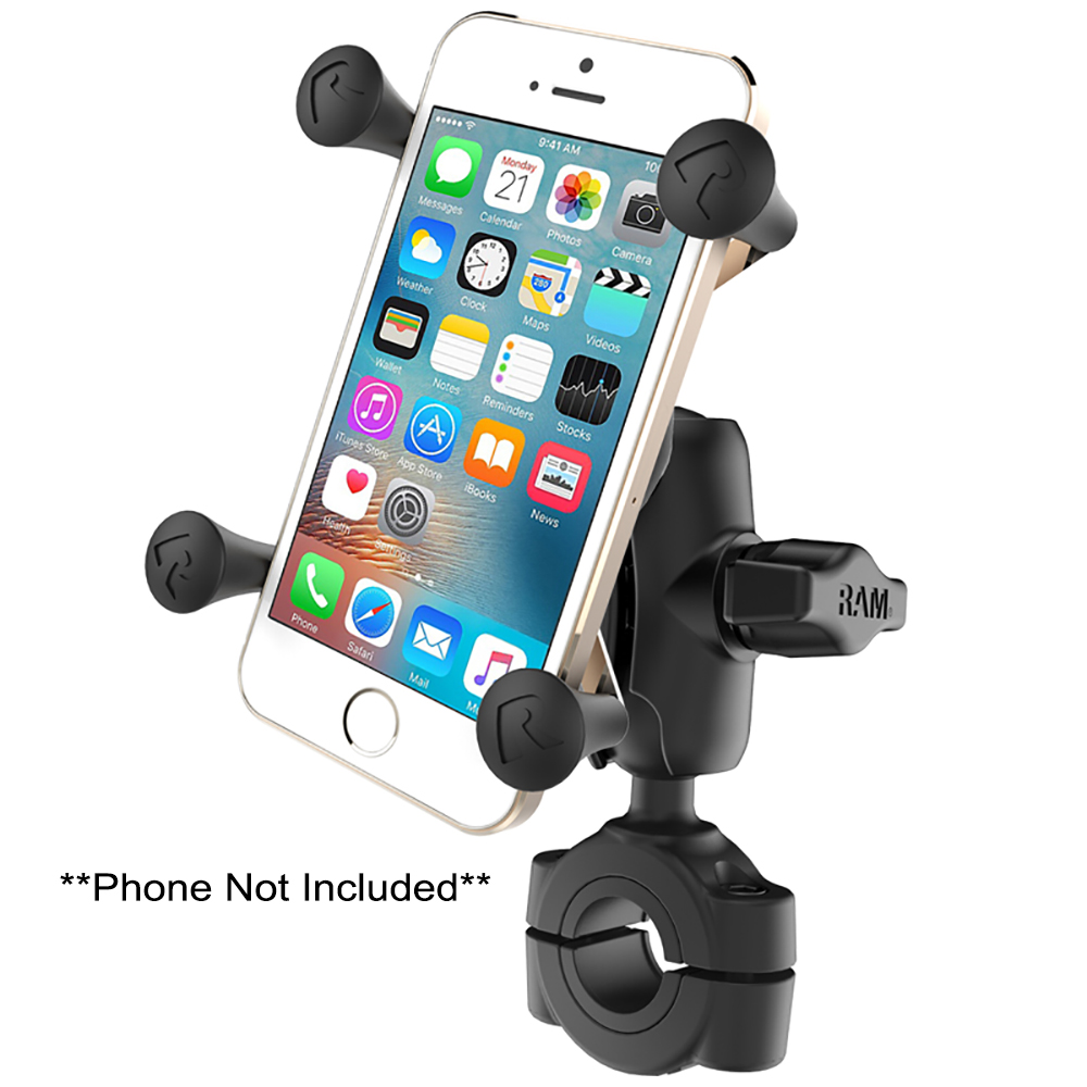 image for RAM Mount RAM® Torque™ 3/4″ – 1″ Diameter Handlebar/Rail Base with 1″ Ball, Short Arm and X-Grip® for Phones