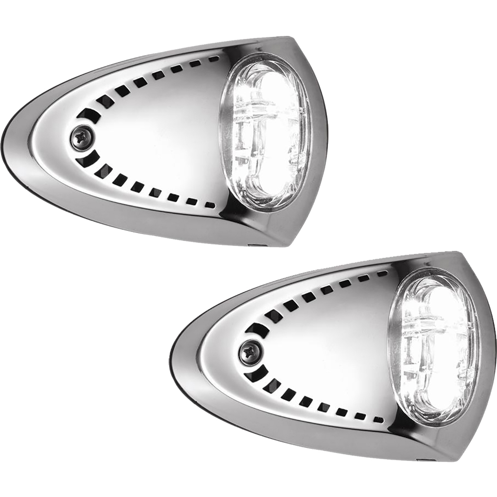 image for Attwood LED Docking Lights – Stainless Steel – White LED – Pair
