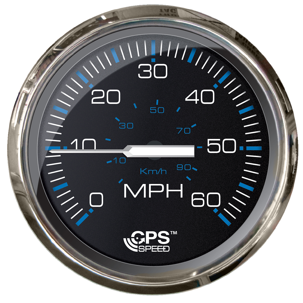 image for Faria Chesepeake Black 4″ Studded Speedometer – 60MPH (GPS)