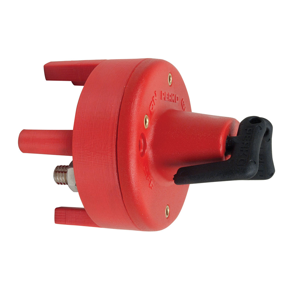 image for Perko Dual Battery Switch w/Mounting Ring & Legs – Bulkhead Mount