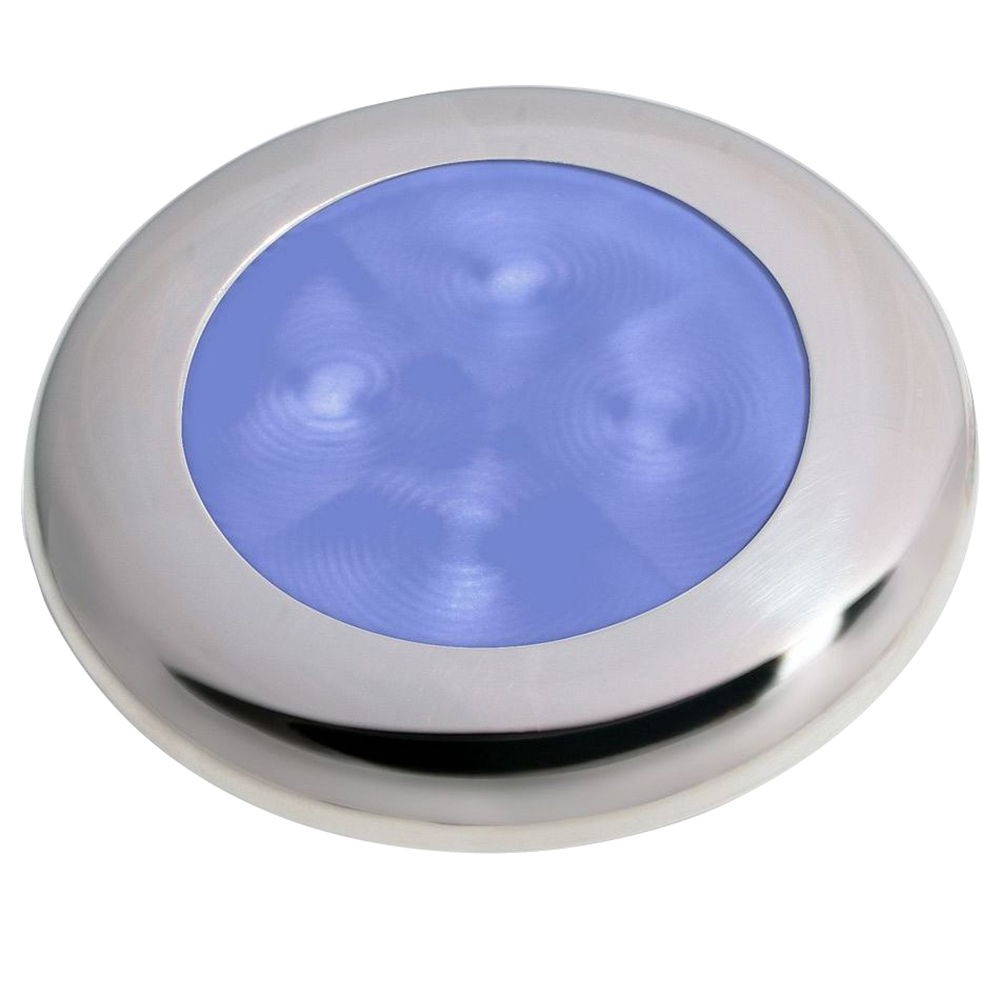 image for Hella Marine Polished Stainless Steel Rim LED Courtesy Lamp – Blue