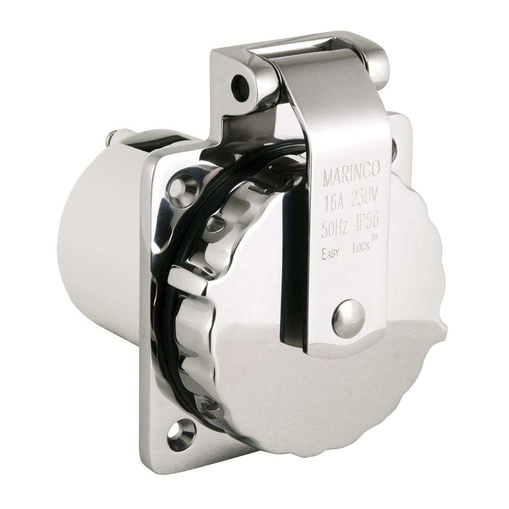 image for Marinco 16A 230V Easy Lock 316 Stainless Steel Inlet