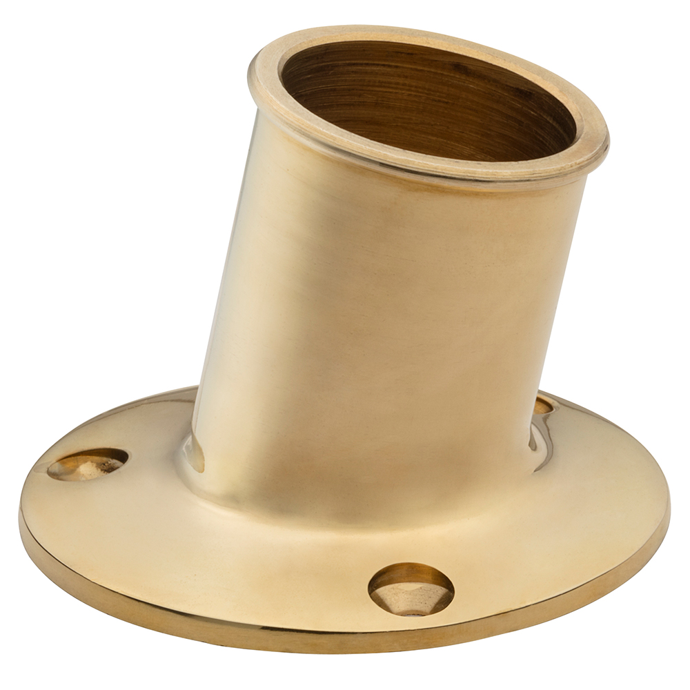 image for Whitecap Top-Mounted Flag Pole Socket – Polished Brass – 1-1/4″ ID