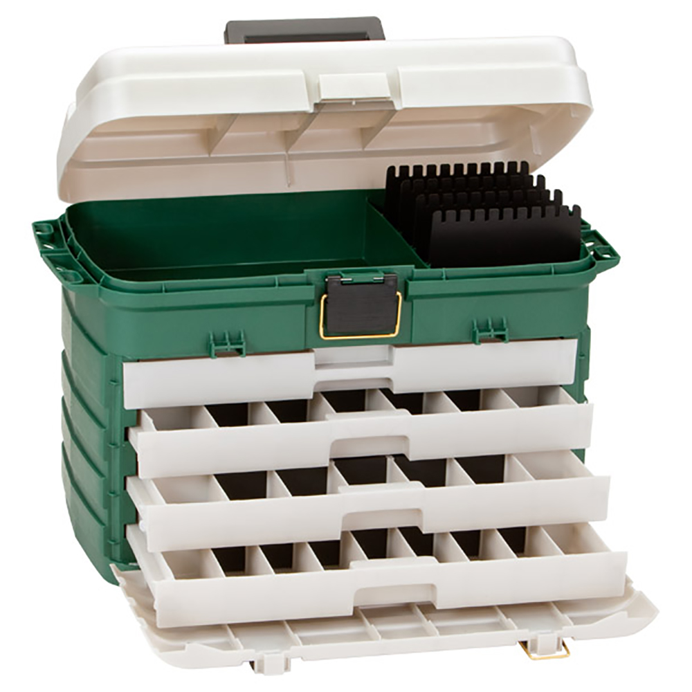 image for Plano 4-Drawer Tackle Box – Green Metallic/Silver