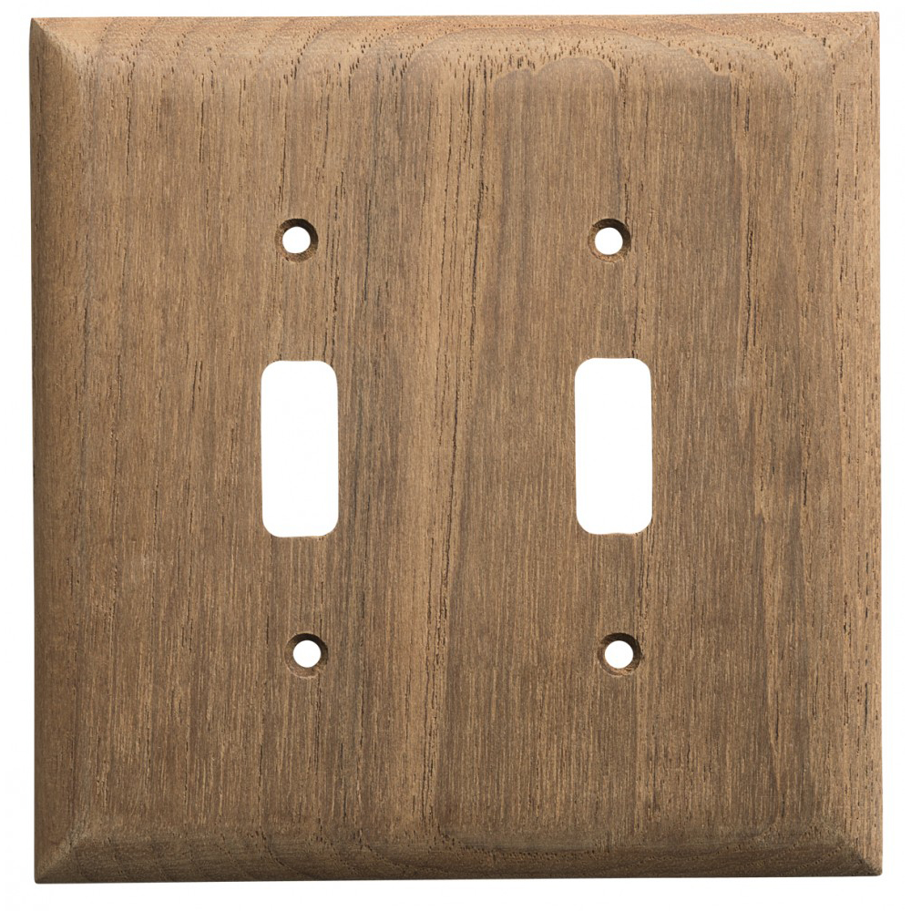 image for Whitecap Teak 2-Toggle Switch/Receptacle Cover Plate