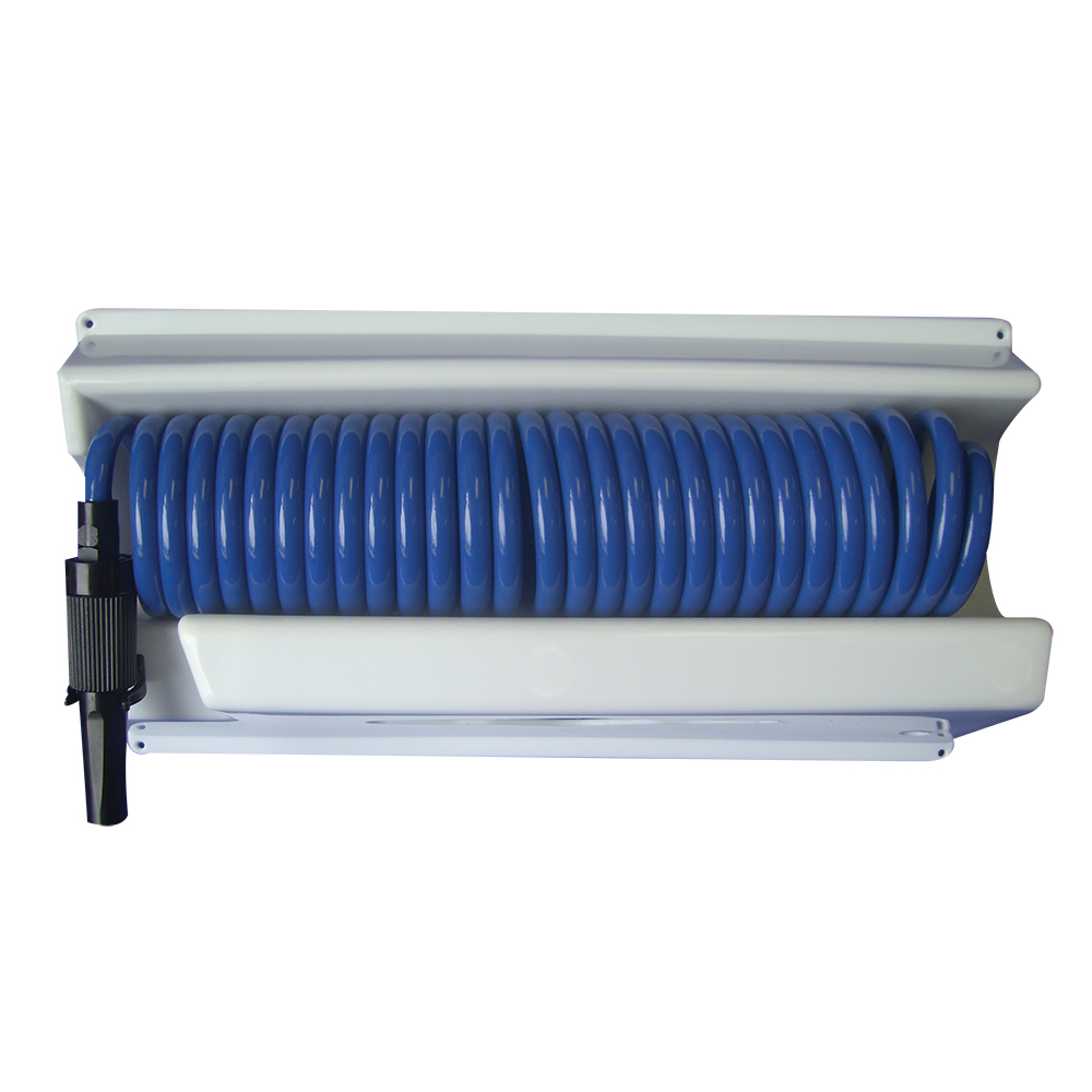 image for Whitecap 25' Blue Coiled Hose w/Mounting Case