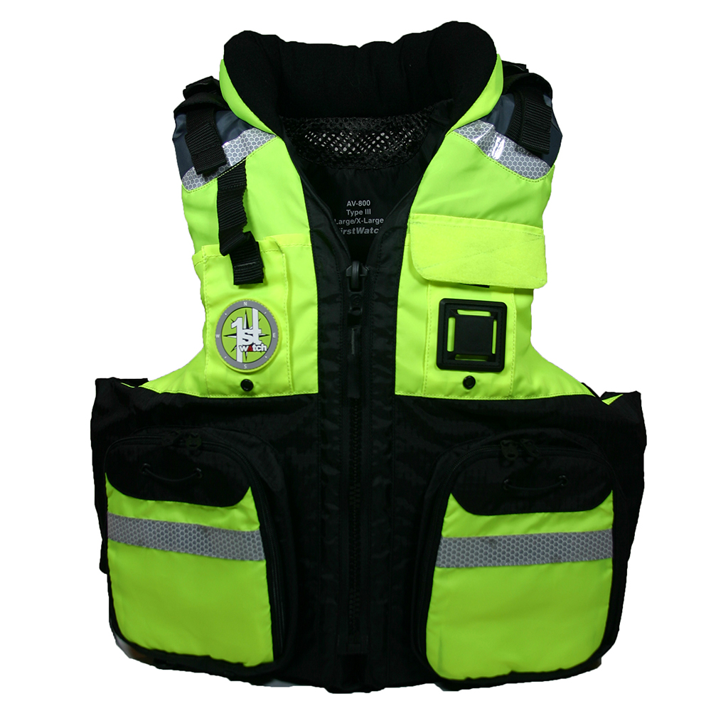 image for First Watch AV-800 Four Pocket Flotation Vest – Hi-Vis Yellow – Small to Medium