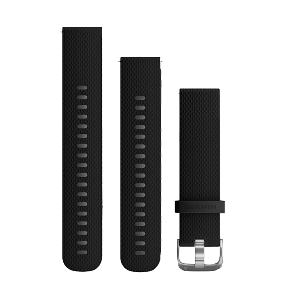Garmin Quick Release Band (20mm) with Stainless Steel Hardware - Black Silicone - 010-12561-02