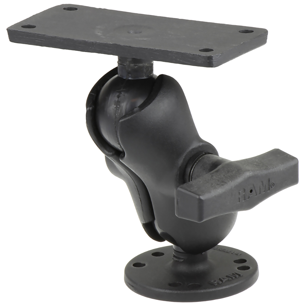 image for RAM Mount 1.5″ Ball Mount w/2.5″ Round Base, Short Arm & 2″ x 4″ Plate f/Humminbird Helix 7 Only