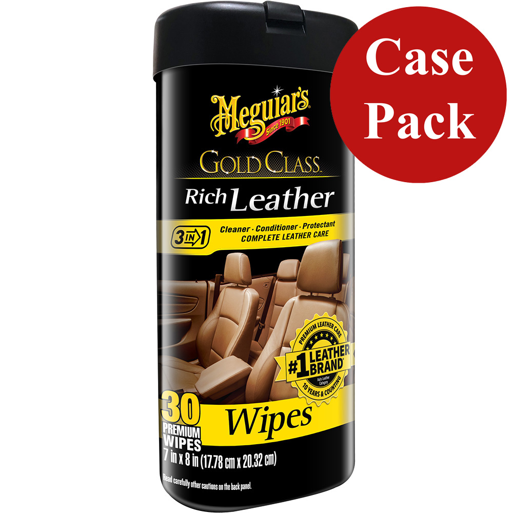 Meguiar feets Gold Class Rich Leather Cleaner & Conditioner Wipes *Case of 6* - G10900CASE