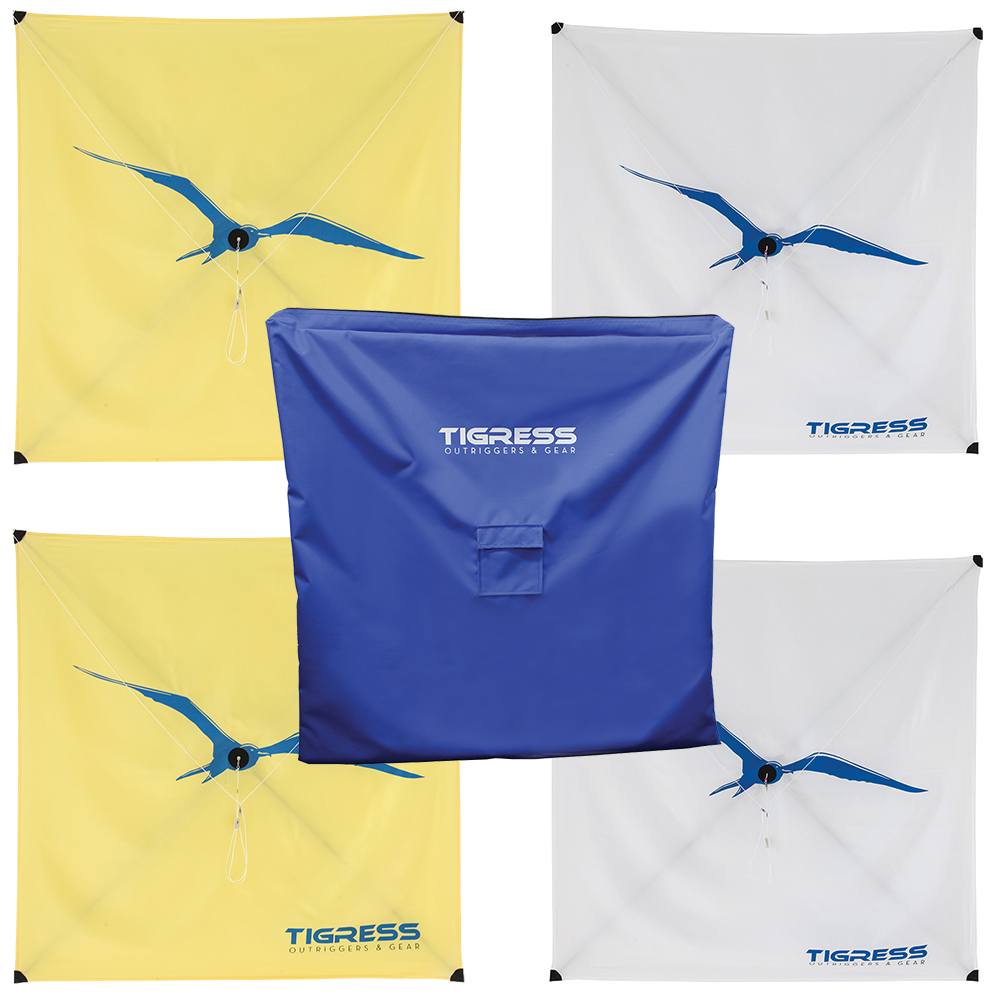 image for Tigress Kite Kit – 2-All Purpose Yellow, 2-Specialty White & Storage Bag
