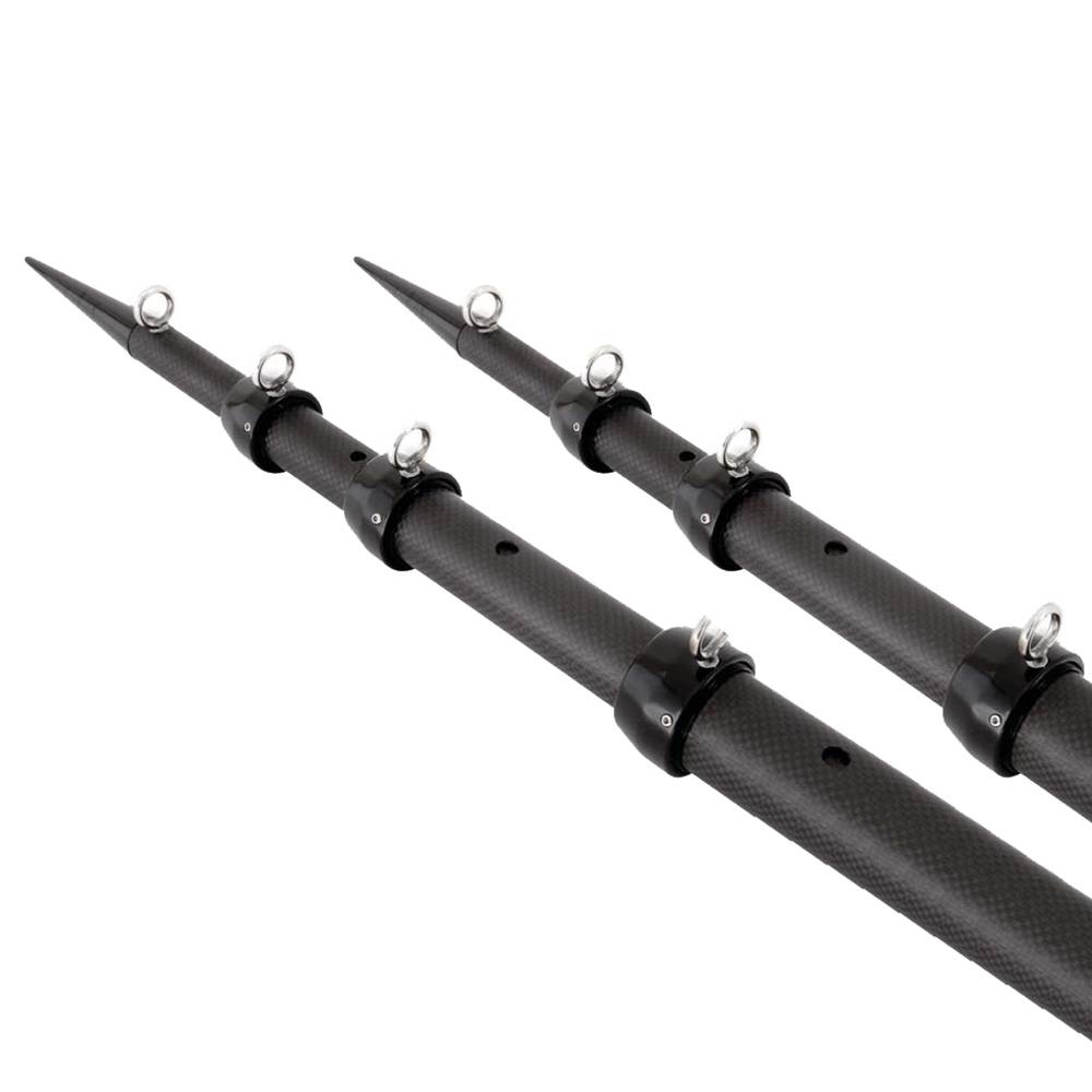 Tigress XD 3k Carbon Fiber Telescoping Outrigger Poles - 18 feet - Matte Black/ Black - Pair - 88679