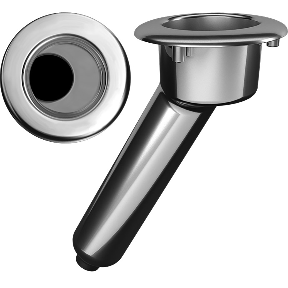 Mate Series Elite Screwless Stainless Steel 30 Degree Rod  Cup Holder - Drain - Round Top - C1030DS