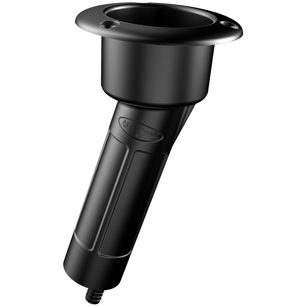 image for Mate Series Plastic 15° Rod & Cup Holder – Drain – Round Top – Black