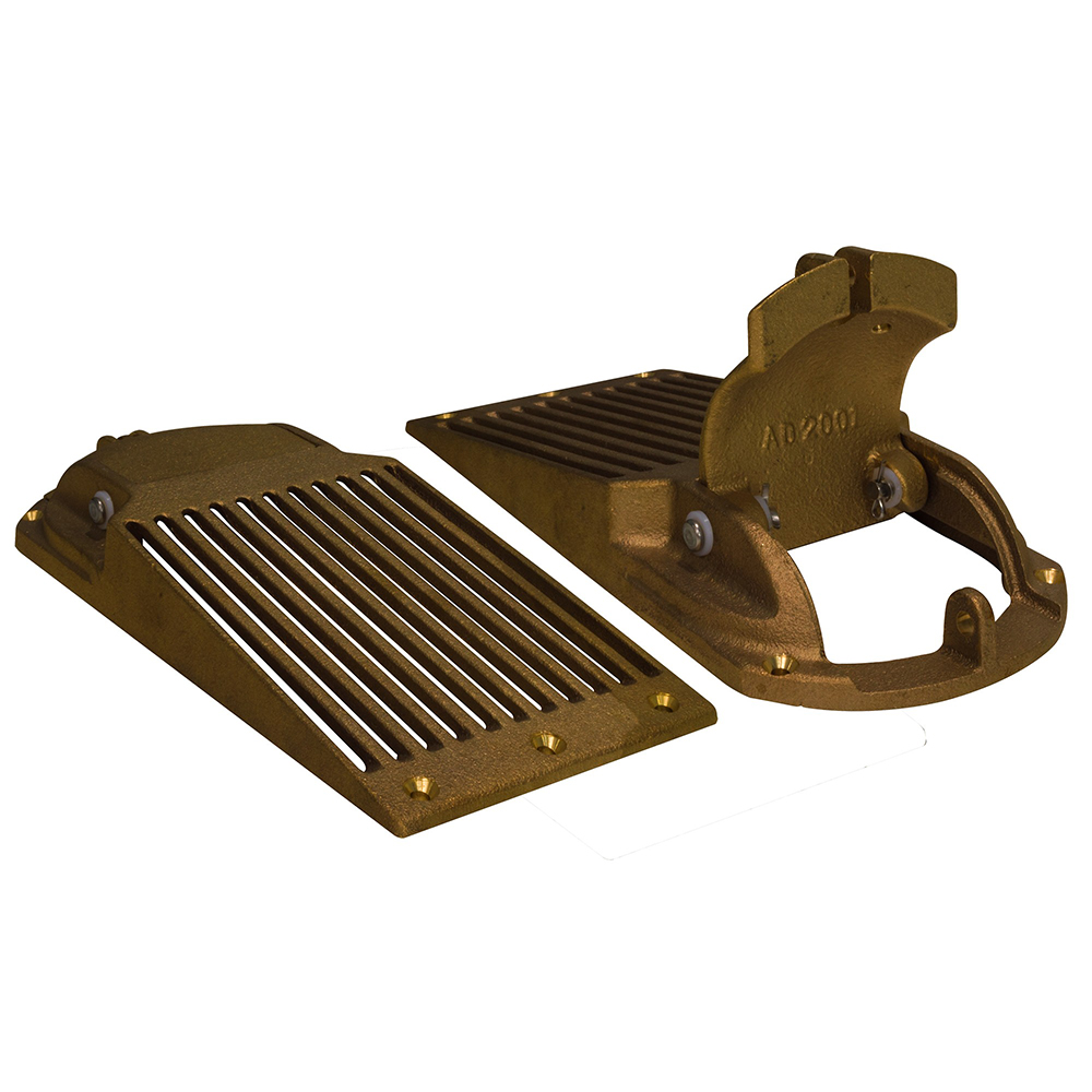 GROCO Bronze Slotted Hull Scoop Strainer with Access Door for Up to 1-1/4