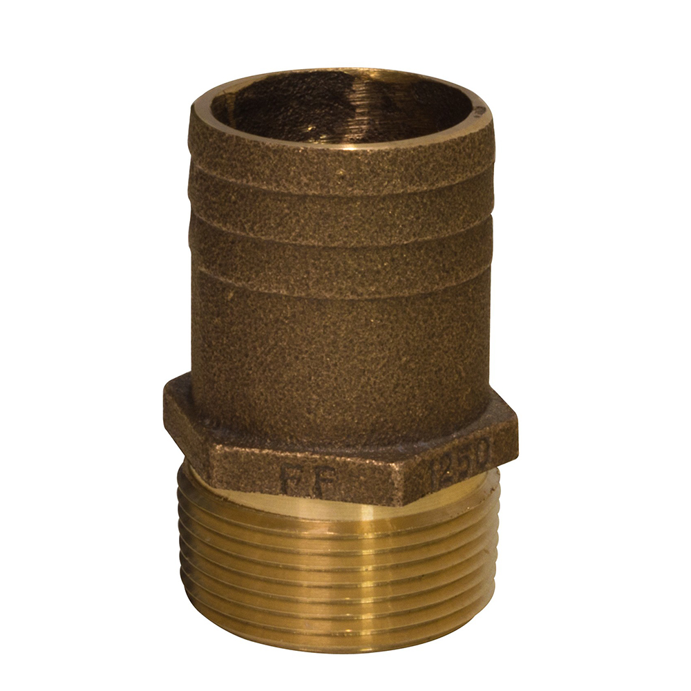 GROCO 2 inch NPT x 2-1/4 inch Bronze Full Flow Pipe to Hose Straight Fitting - FF-2000