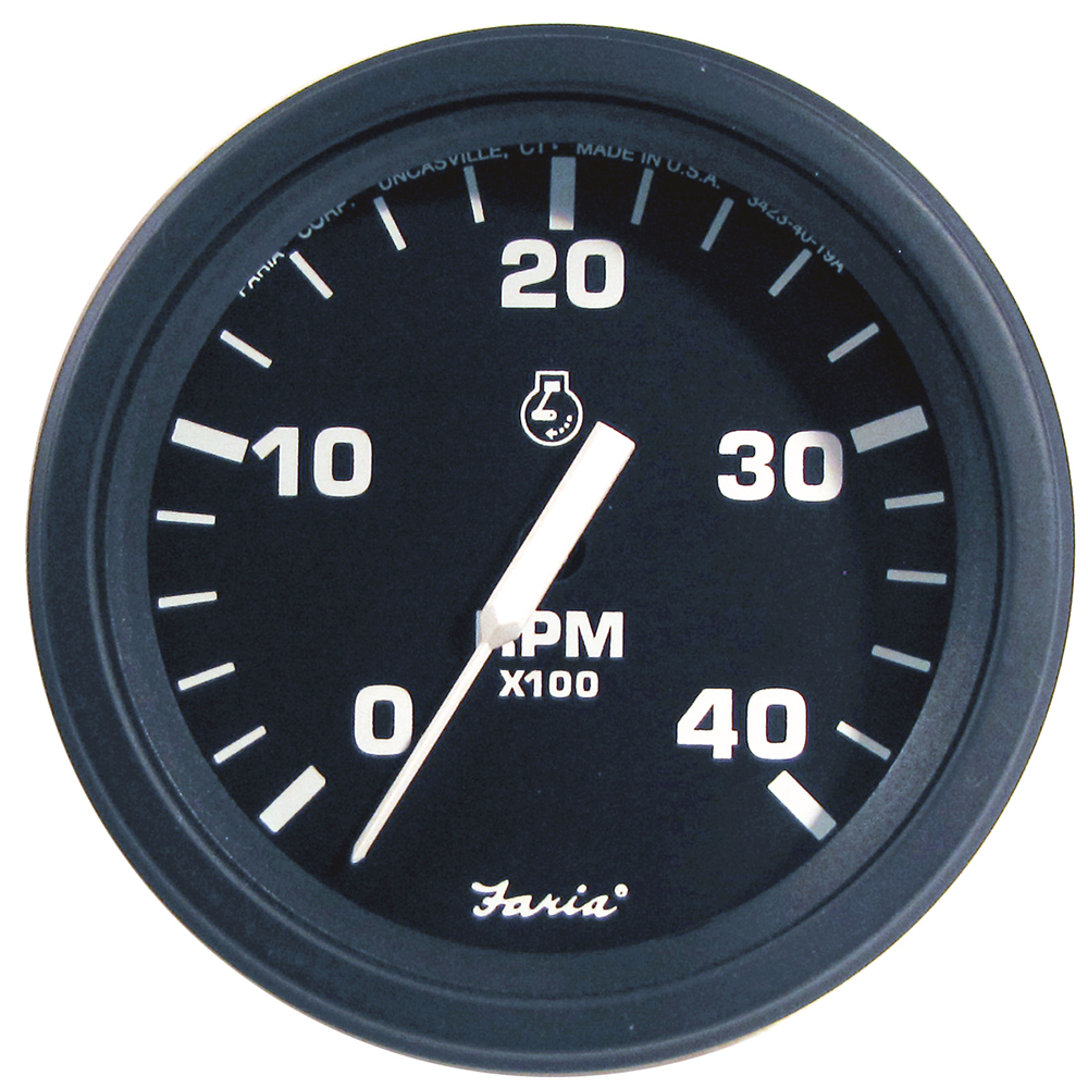 image for Faria 4″ HD Tachometer (4000 RPM) Diesel (Mech Takeoff & Var Ratio Alt) – Black