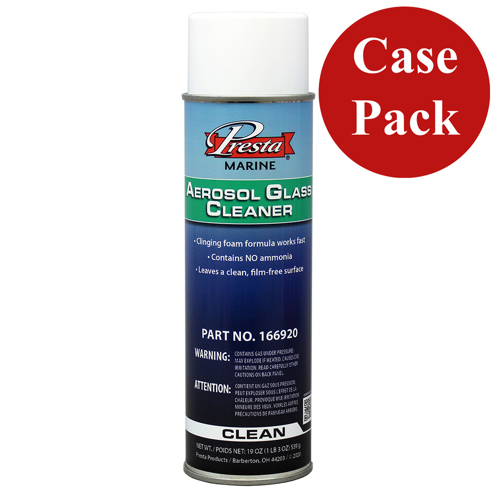 image for Presta Marine Ammonia Free Aerosol Glass Cleaner – 19oz – *Case of 12*