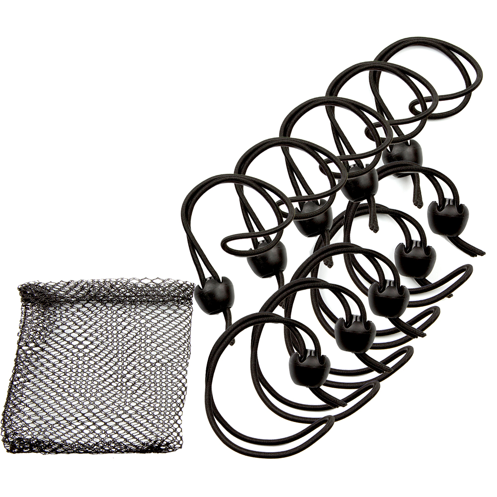 image for Whitecap Jaw Bungee – 12″ Elastic Cord w/1″ Jaw Ball – 10-Pack