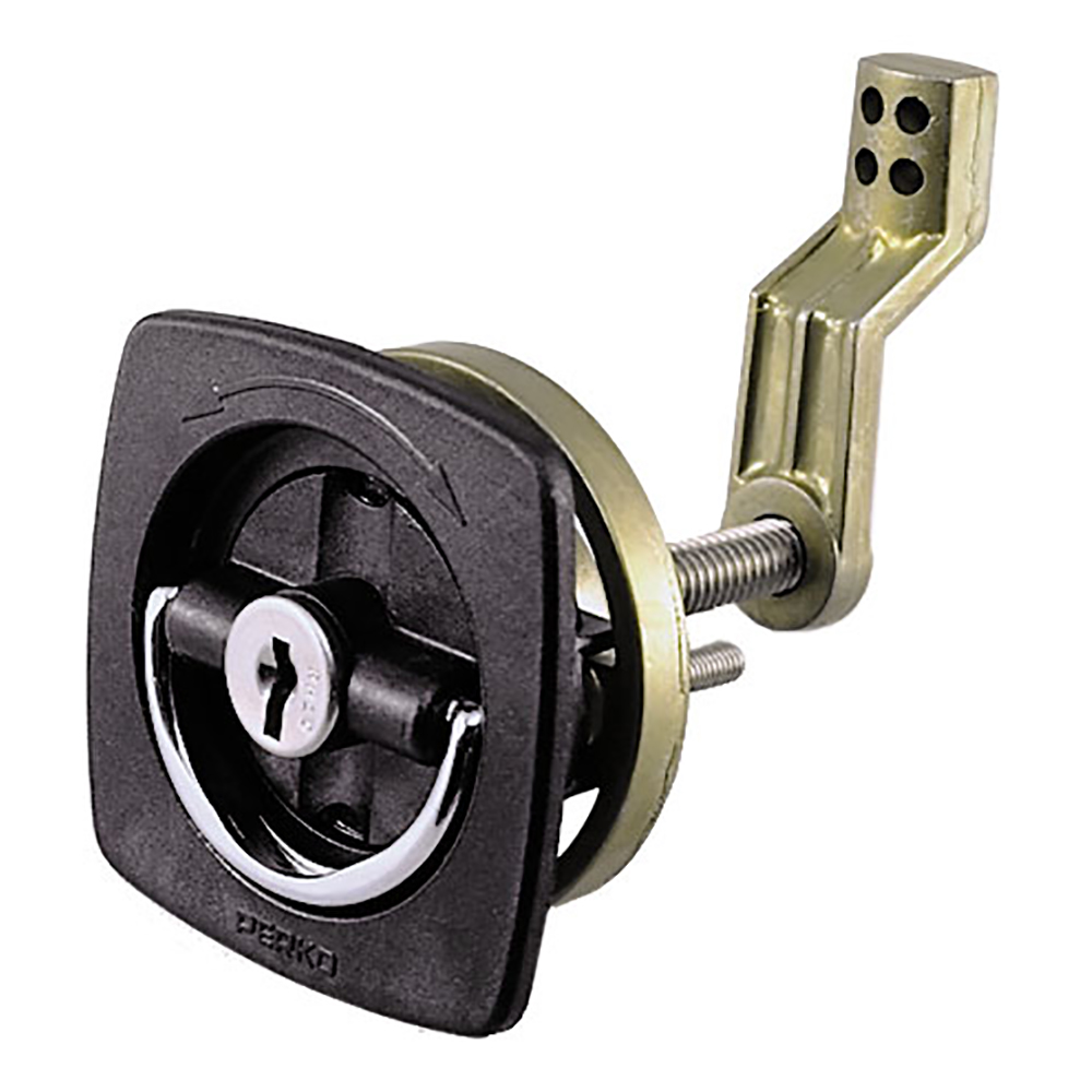 image for Perko Black Flush Lock – 2.5″ x 2.5″ w/Offset Cam Bar & Flexible Polymer Strike