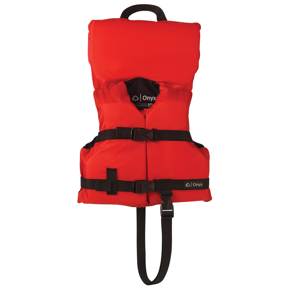 image for Onyx Nylon General Purpose Life Jacket – Infant/Child Under 50lbs – Red