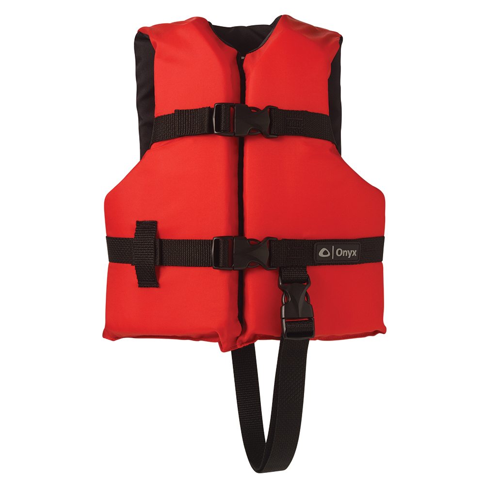 image for Onyx Nylon General Purpose Life Jacket – Child 30-50lbs – Red