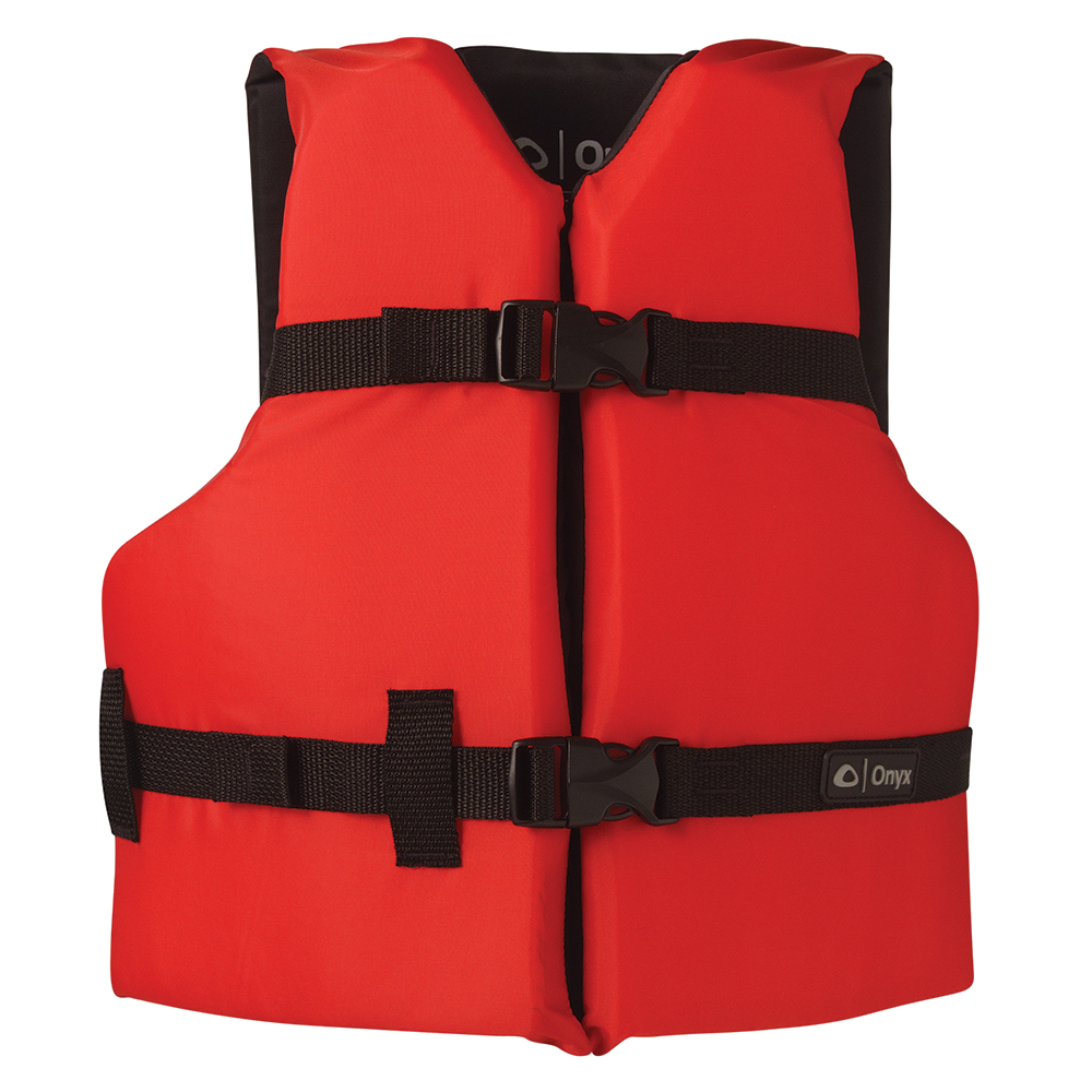 image for Onyx Nylon General Purpose Life Jacket – Youth 50-90lbs – Red