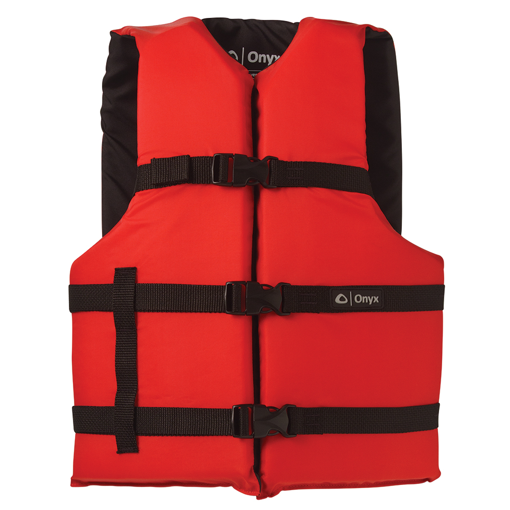 image for Onyx Nylon General Purpose Life Jacket – Adult Universal – Red