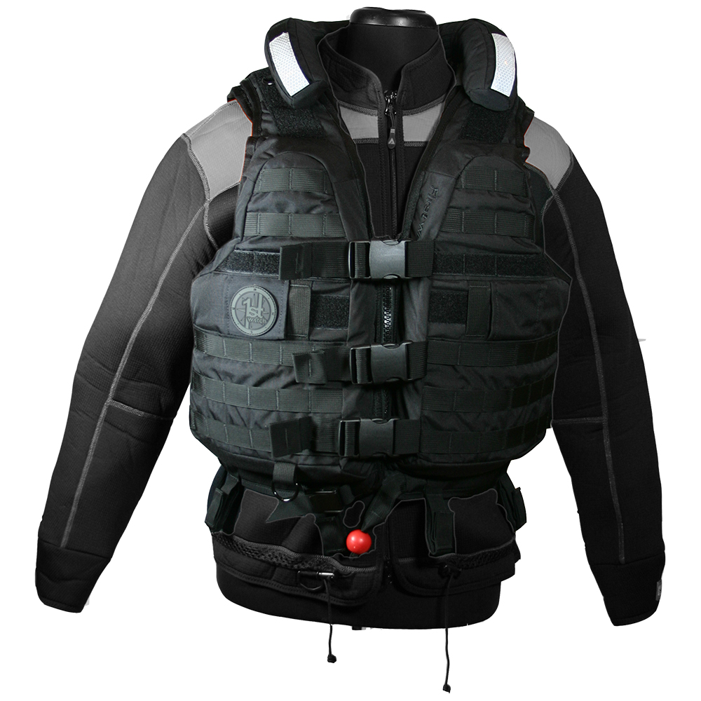 image for First Watch HBV-100 High Buoyancy Tactical Vest – Black – Medium to XL